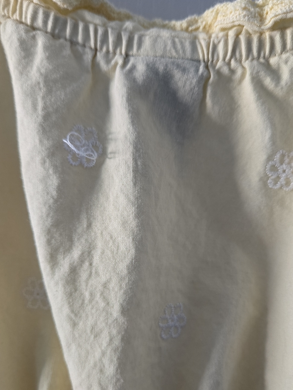 Yellow Ruffled Top With Embroidery - Picture 4 of 5